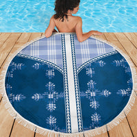 Blue Hawaii Paniolo Quilt Motif Beach Blanket