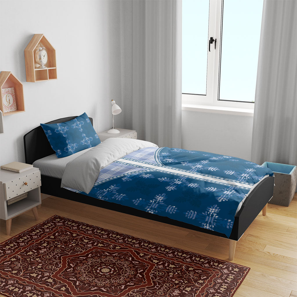 Blue Hawaii Paniolo Quilt Motif Bedding Set