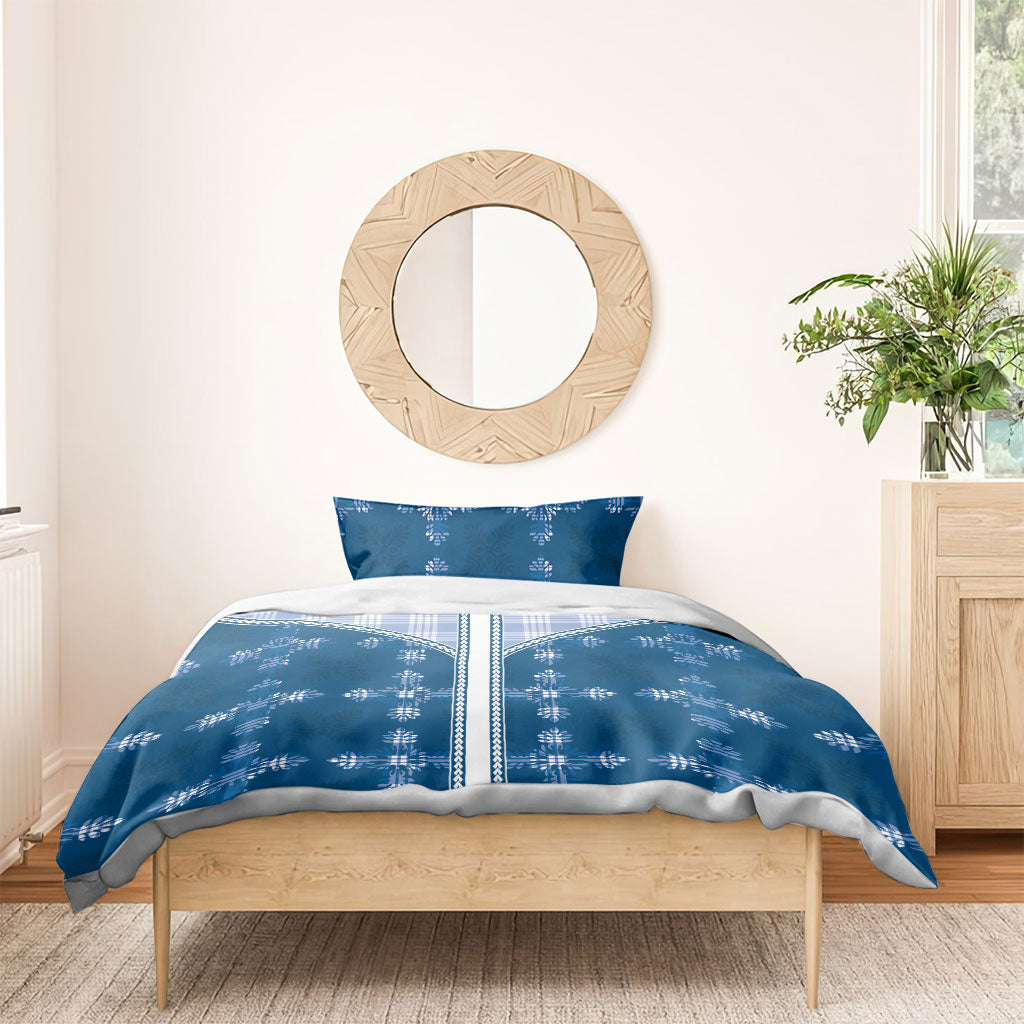 Blue Hawaii Paniolo Quilt Motif Bedding Set