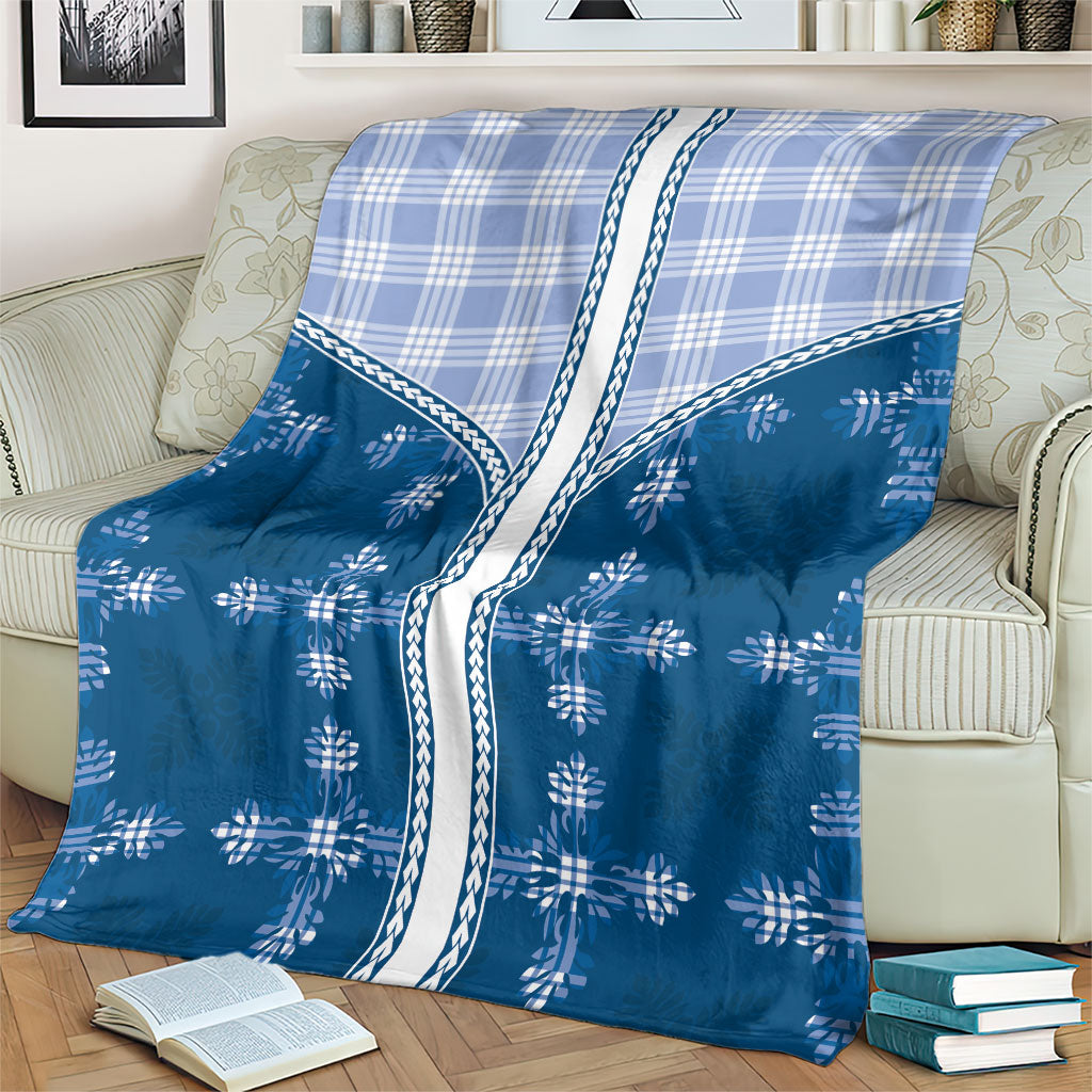 Blue Hawaii Paniolo Quilt Motif Blanket