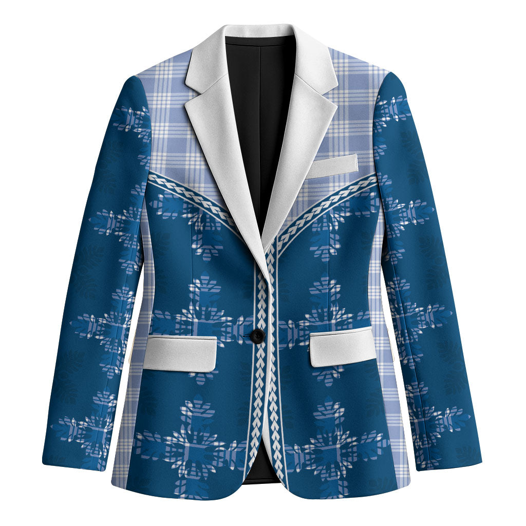 Blue Hawaii Paniolo Quilt Motif Blazer LT05 Unisex Blue - Polynesian Pride