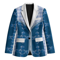 Blue Hawaii Paniolo Quilt Motif Blazer