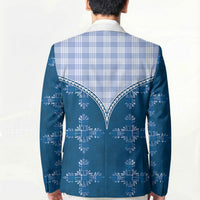 Blue Hawaii Paniolo Quilt Motif Blazer
