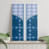 Blue Hawaii Paniolo Quilt Motif Canvas Wall Art