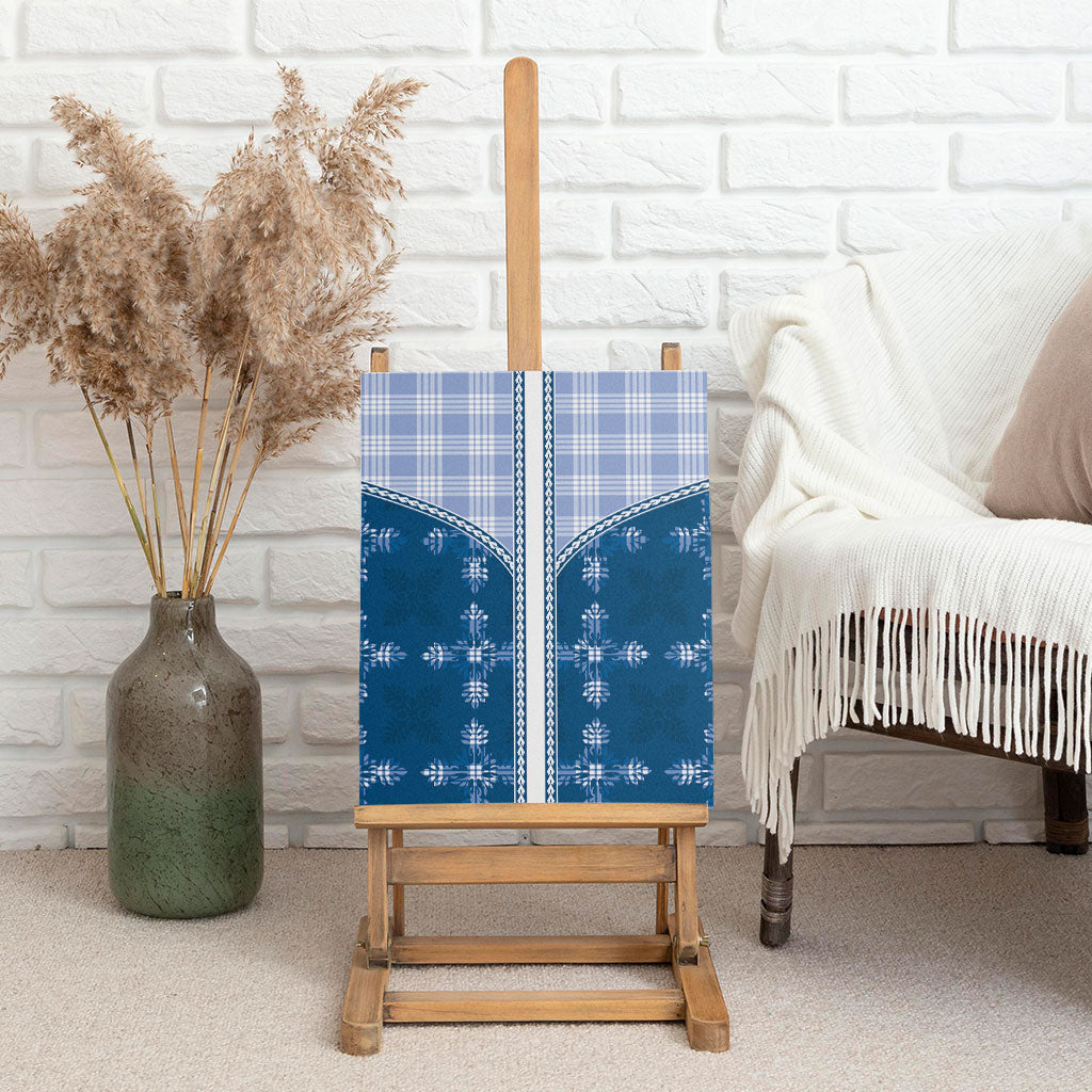 Blue Hawaii Paniolo Quilt Motif Canvas Wall Art