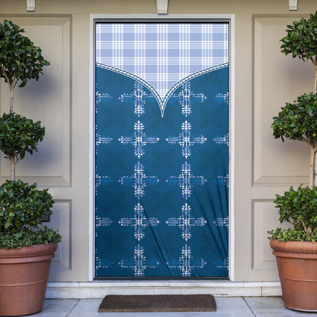 Blue Hawaii Paniolo Quilt Motif Door Cover