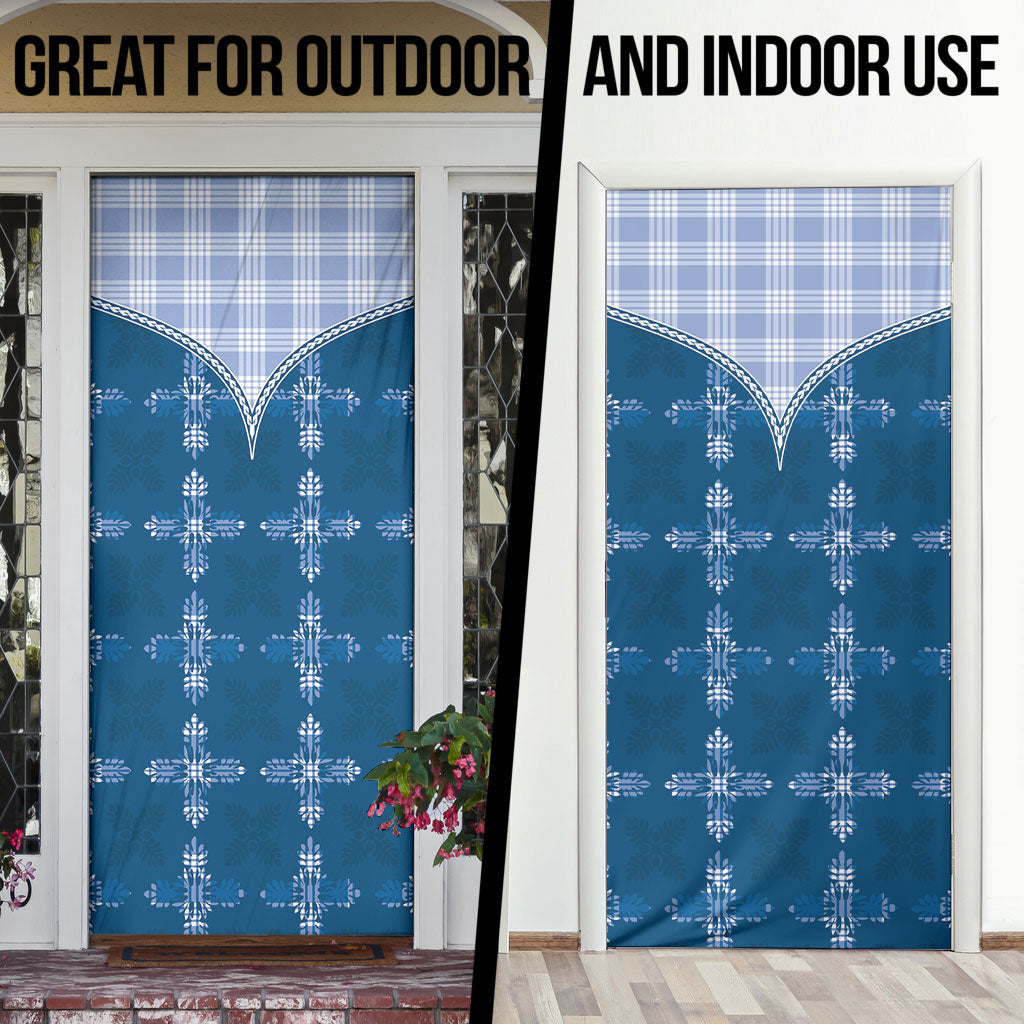 Blue Hawaii Paniolo Quilt Motif Door Cover