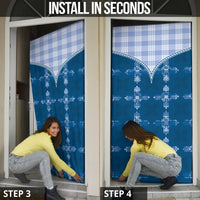 Blue Hawaii Paniolo Quilt Motif Door Cover