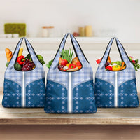 Blue Hawaii Paniolo Quilt Motif Grocery Bag