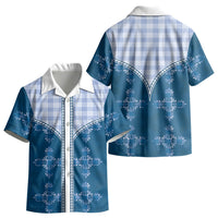 Blue Hawaii Paniolo Quilt Motif Kid Hawaiian Shirt