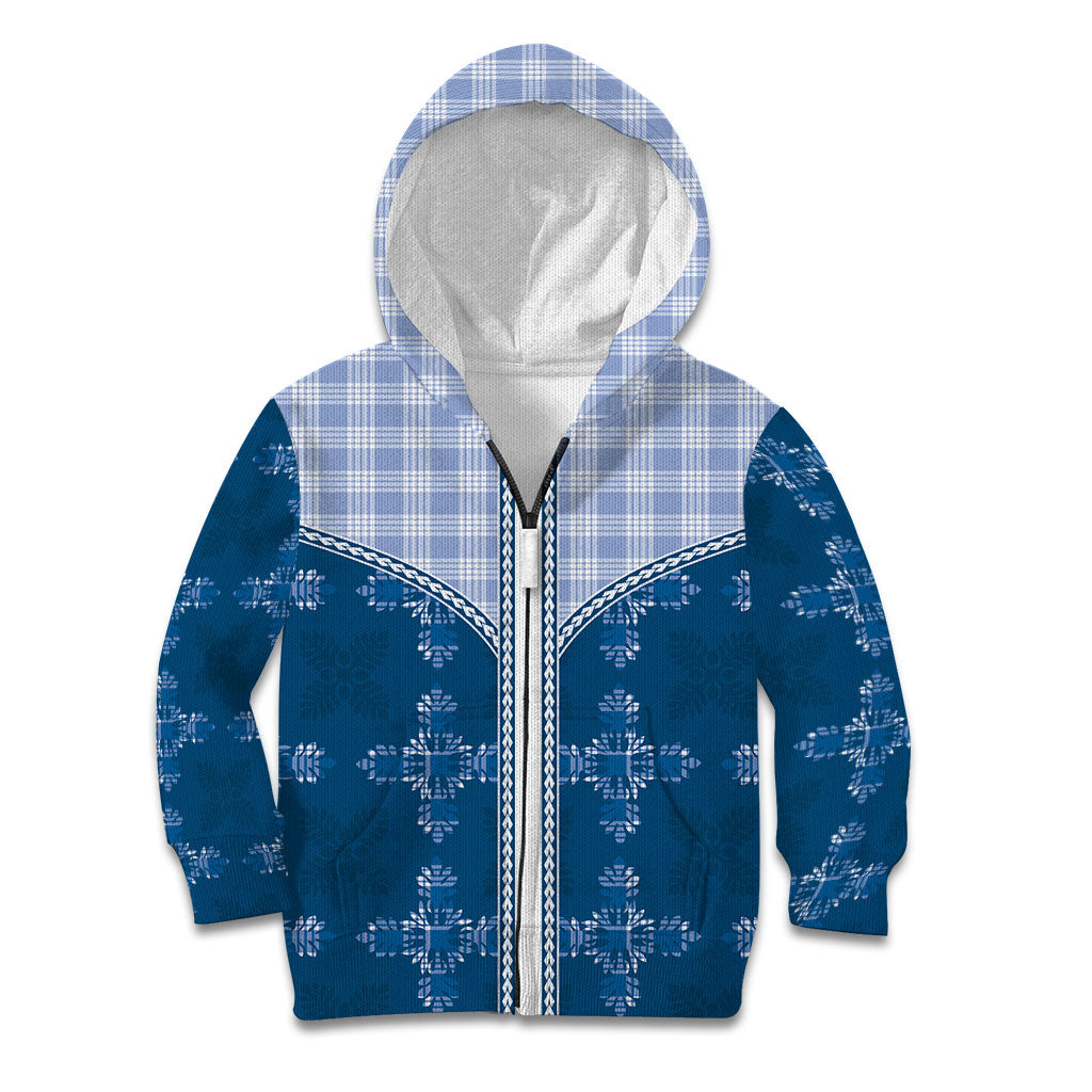 Blue Hawaii Paniolo Quilt Motif Kid Hoodie