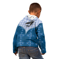 Blue Hawaii Paniolo Quilt Motif Kid Hoodie