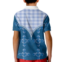 Blue Hawaii Paniolo Quilt Motif Kid Polo Shirt