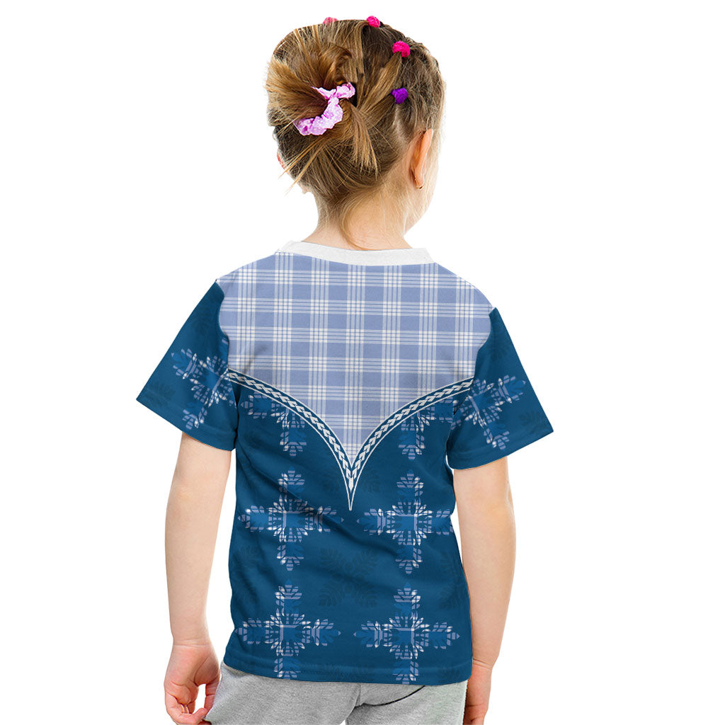 Blue Hawaii Paniolo Quilt Motif Kid T Shirt