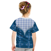 Blue Hawaii Paniolo Quilt Motif Kid T Shirt
