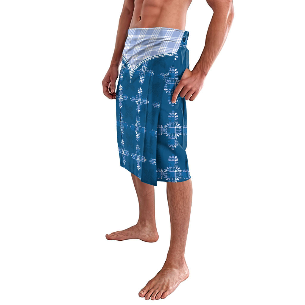 Blue Hawaii Paniolo Quilt Motif Lavalava