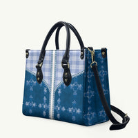 Blue Hawaii Paniolo Quilt Motif Leather Bag