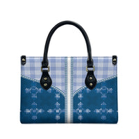 Blue Hawaii Paniolo Quilt Motif Leather Bag