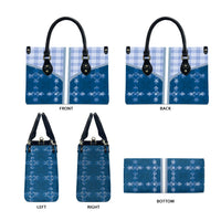 Blue Hawaii Paniolo Quilt Motif Leather Bag