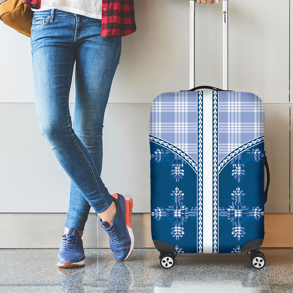 Blue Hawaii Paniolo Quilt Motif Luggage Cover