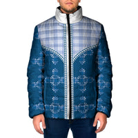 Blue Hawaii Paniolo Quilt Motif Padded Jacket