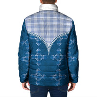 Blue Hawaii Paniolo Quilt Motif Padded Jacket