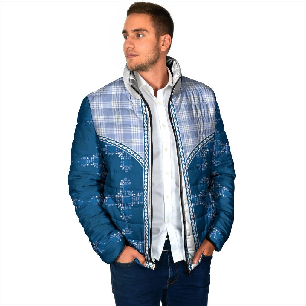 Blue Hawaii Paniolo Quilt Motif Padded Jacket