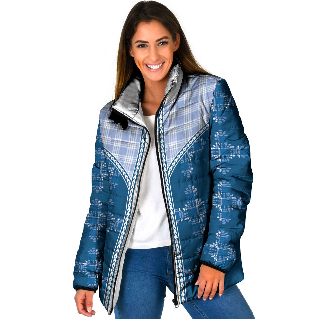 Blue Hawaii Paniolo Quilt Motif Padded Jacket