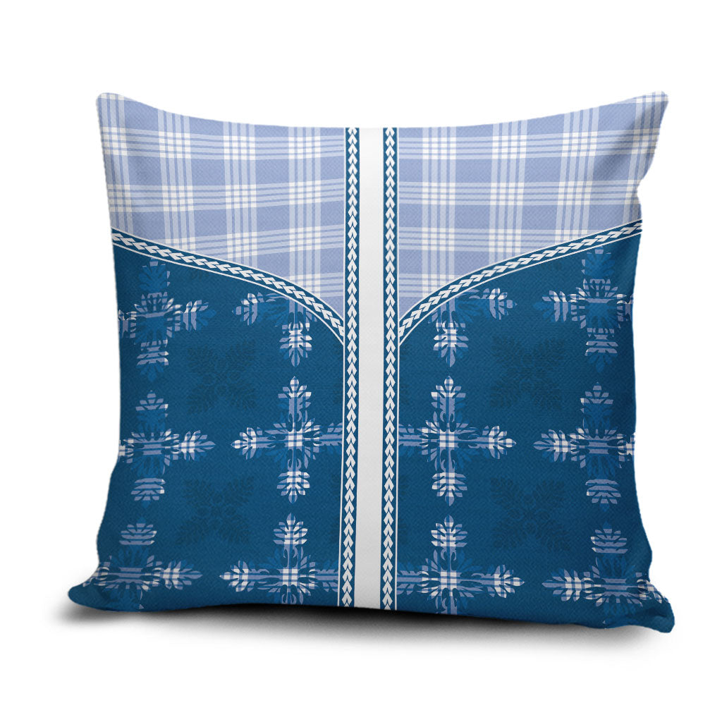 Blue Hawaii Paniolo Quilt Motif Pillow Cover
