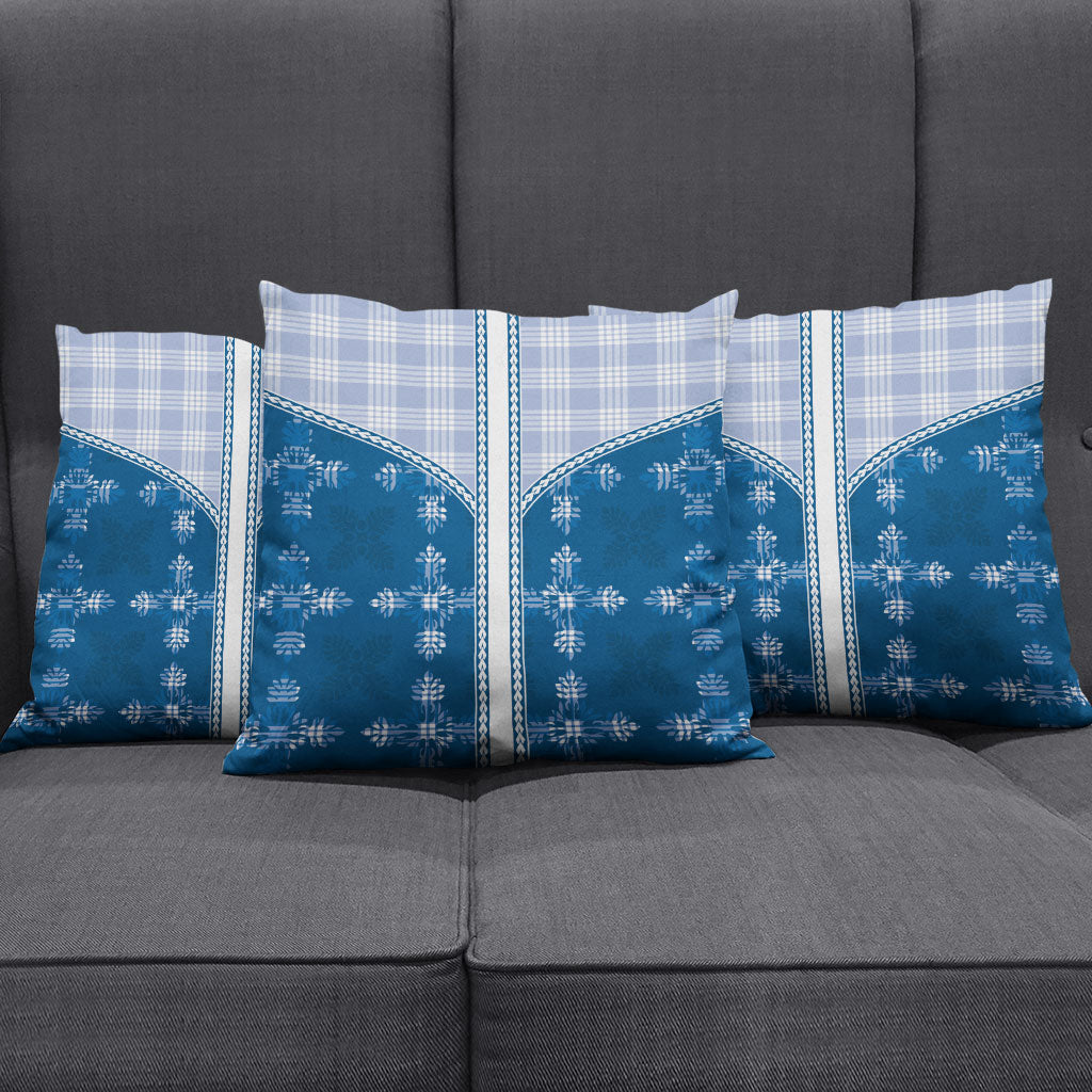Blue Hawaii Paniolo Quilt Motif Pillow Cover