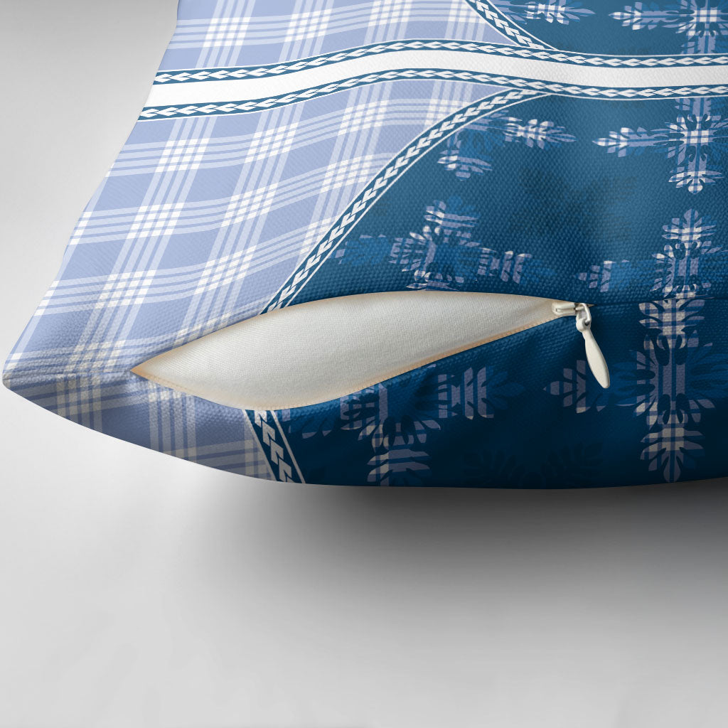 Blue Hawaii Paniolo Quilt Motif Pillow Cover
