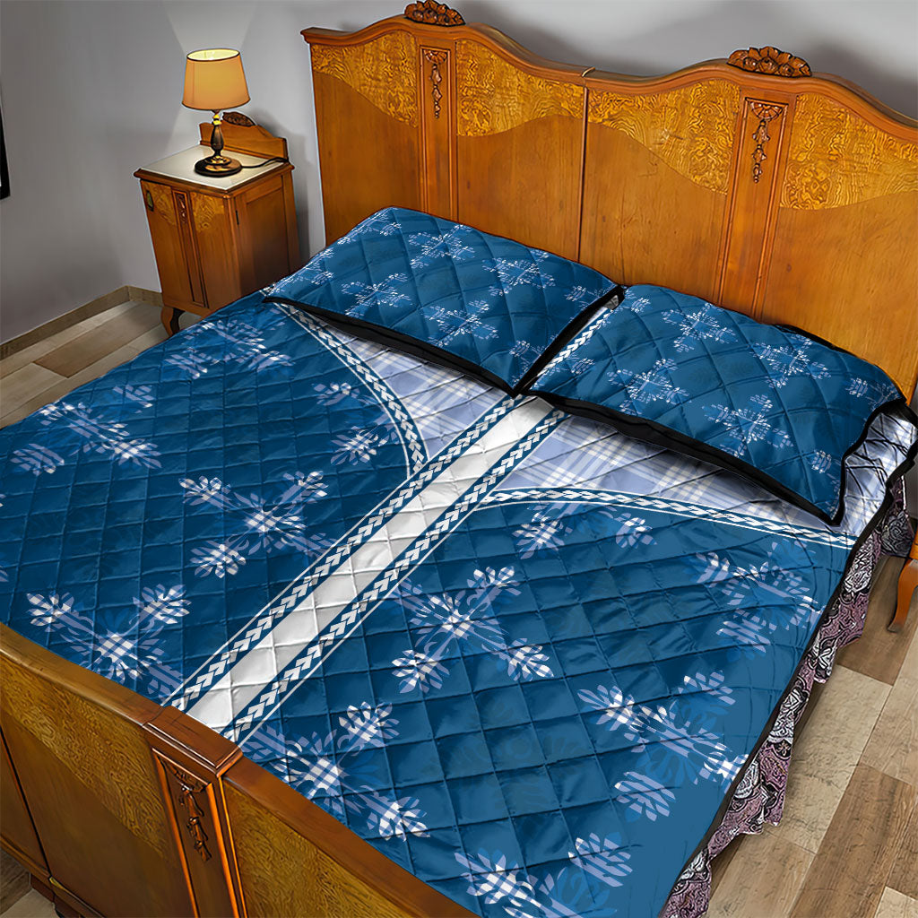 Blue Hawaii Paniolo Quilt Motif Quilt Bed Set