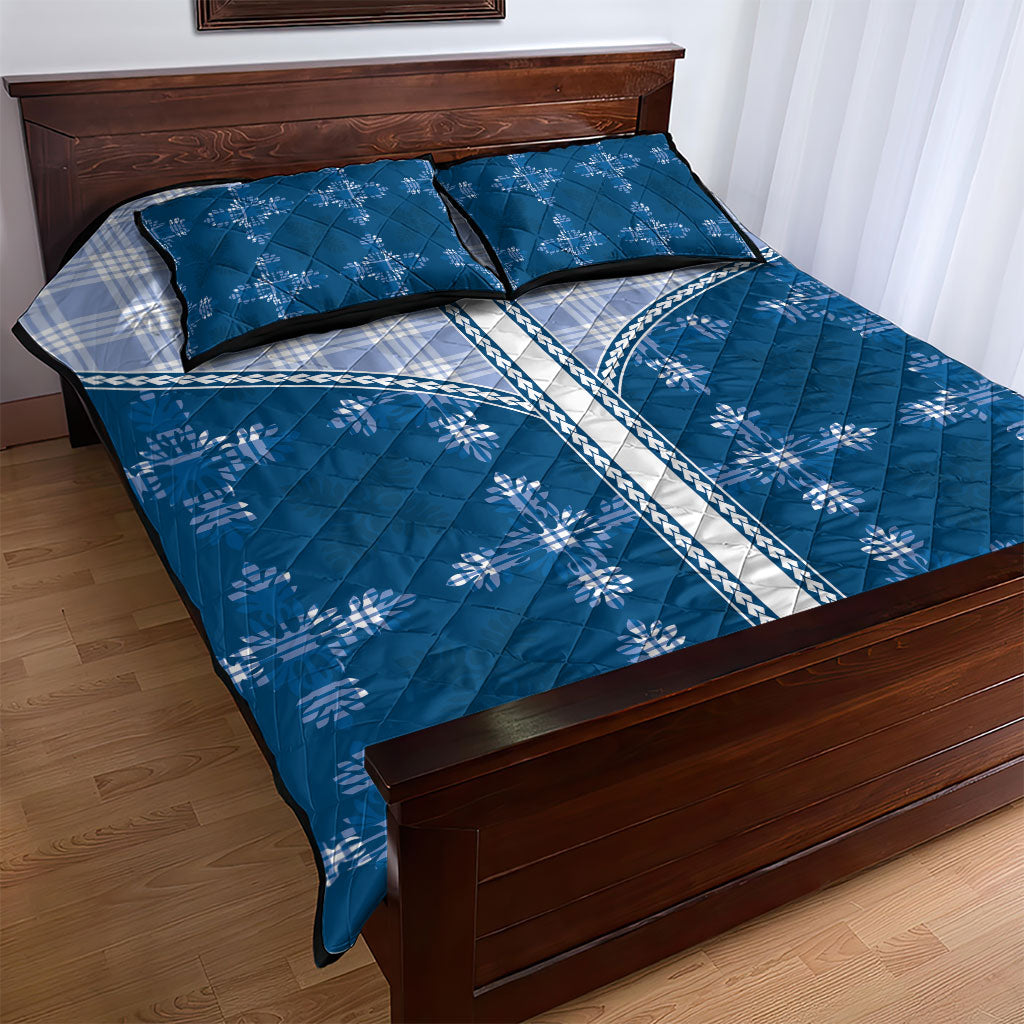 Blue Hawaii Paniolo Quilt Motif Quilt Bed Set