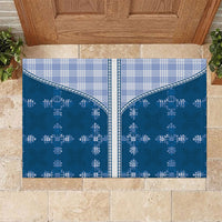 Blue Hawaii Paniolo Quilt Motif Rubber Doormat