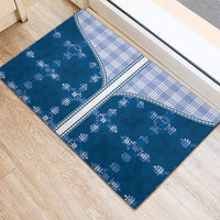Blue Hawaii Paniolo Quilt Motif Rubber Doormat