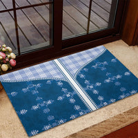 Blue Hawaii Paniolo Quilt Motif Rubber Doormat