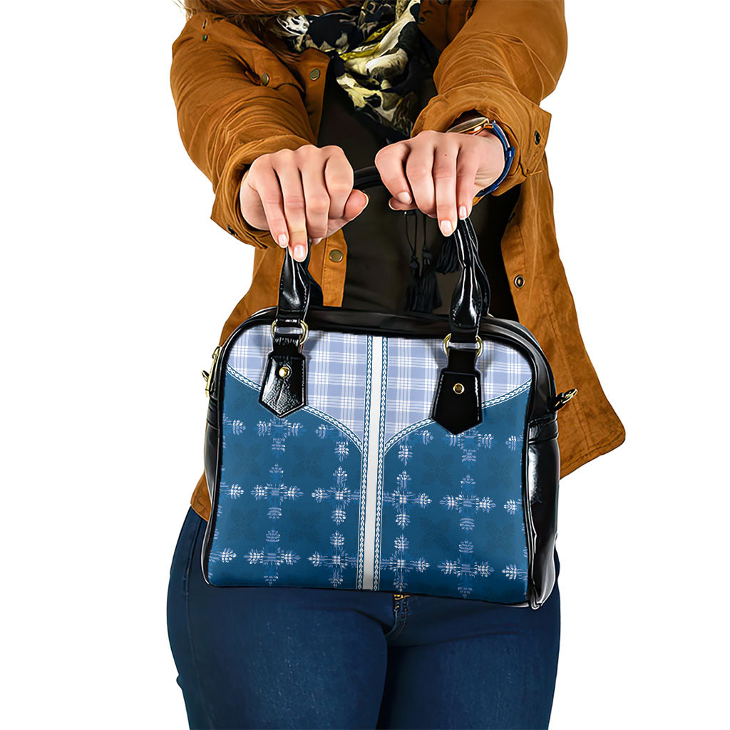 Blue Hawaii Paniolo Quilt Motif Shoulder Handbag