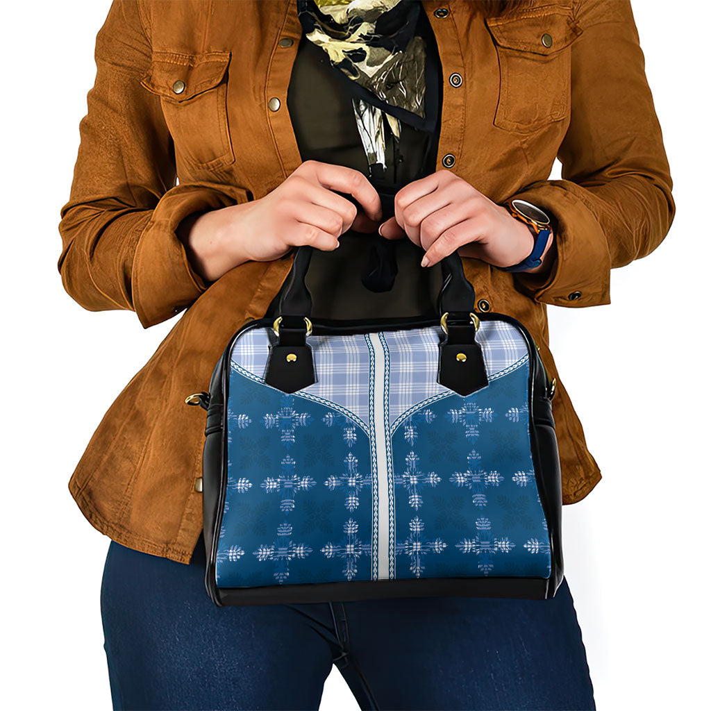 Blue Hawaii Paniolo Quilt Motif Shoulder Handbag