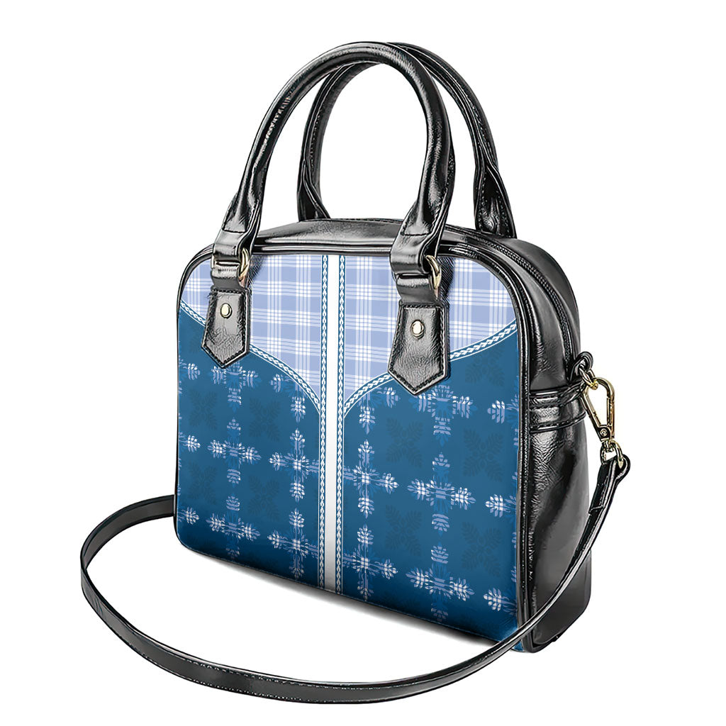 Blue Hawaii Paniolo Quilt Motif Shoulder Handbag
