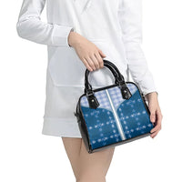 Blue Hawaii Paniolo Quilt Motif Shoulder Handbag