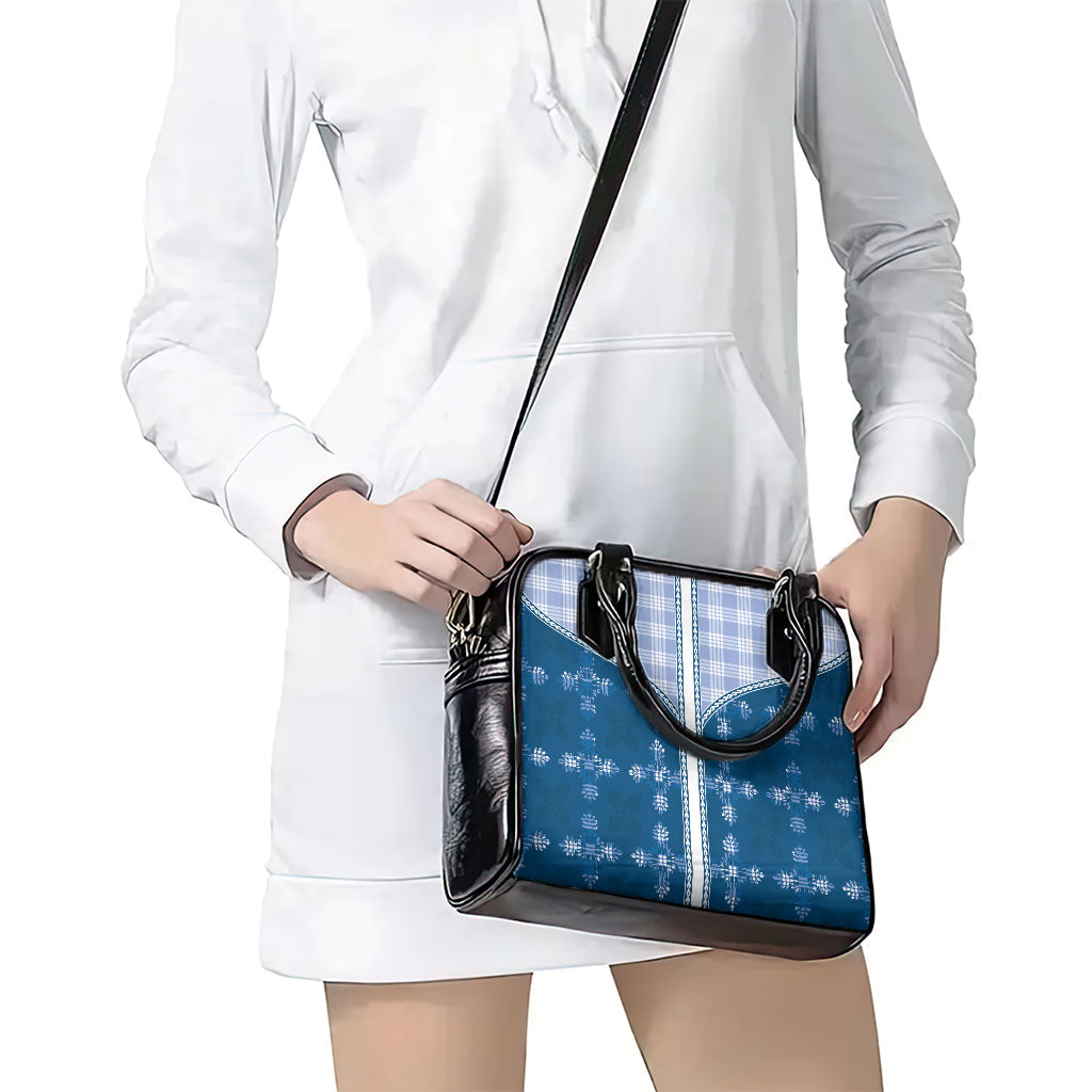 Blue Hawaii Paniolo Quilt Motif Shoulder Handbag