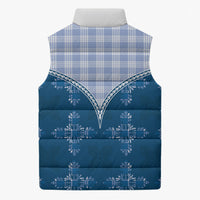 Blue Hawaii Paniolo Quilt Motif Sleeveless Puffer Jacket