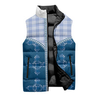 Blue Hawaii Paniolo Quilt Motif Sleeveless Puffer Jacket