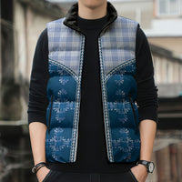 Blue Hawaii Paniolo Quilt Motif Sleeveless Puffer Jacket