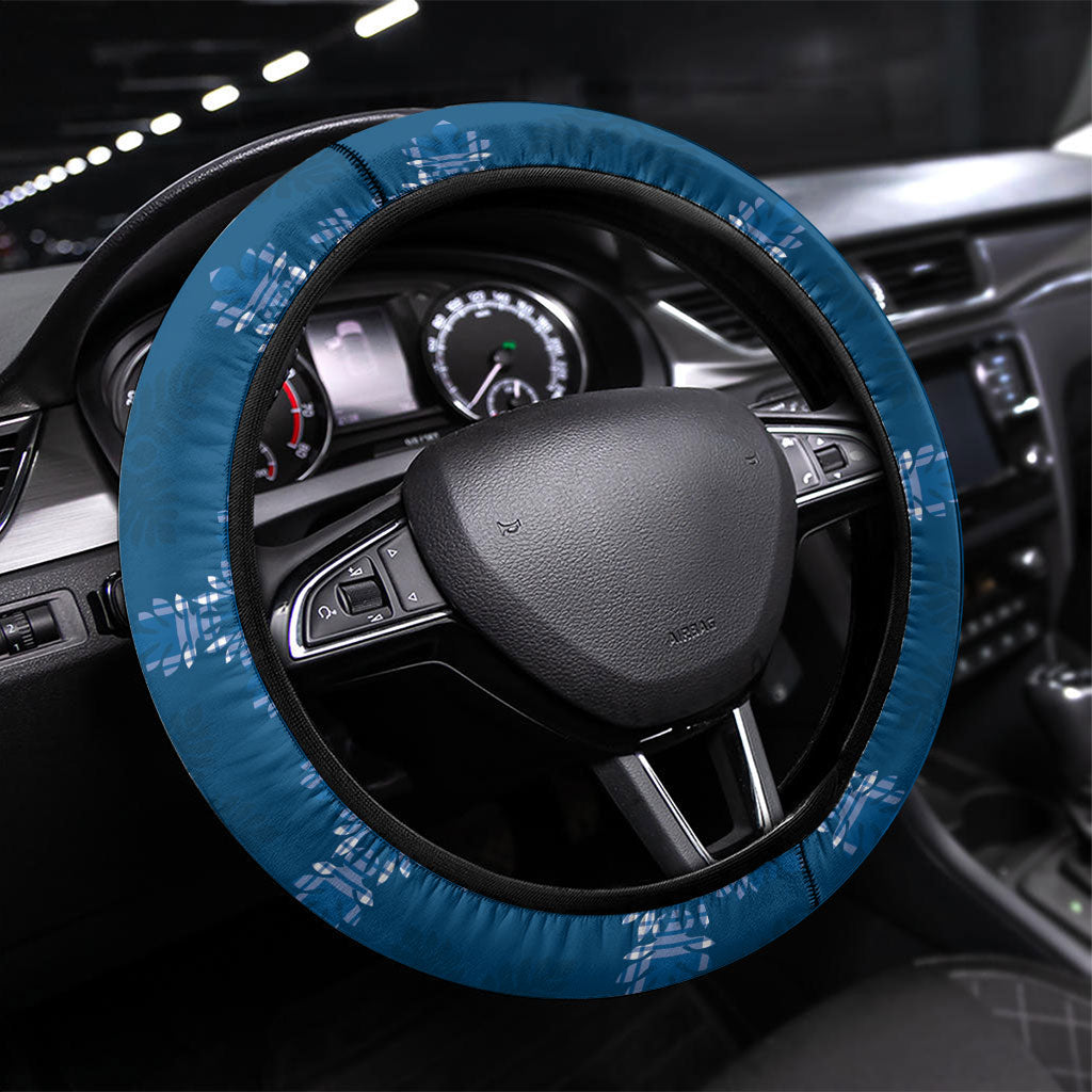 Blue Hawaii Paniolo Quilt Motif Steering Wheel Cover