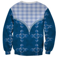 Blue Hawaii Paniolo Quilt Motif Sweatshirt