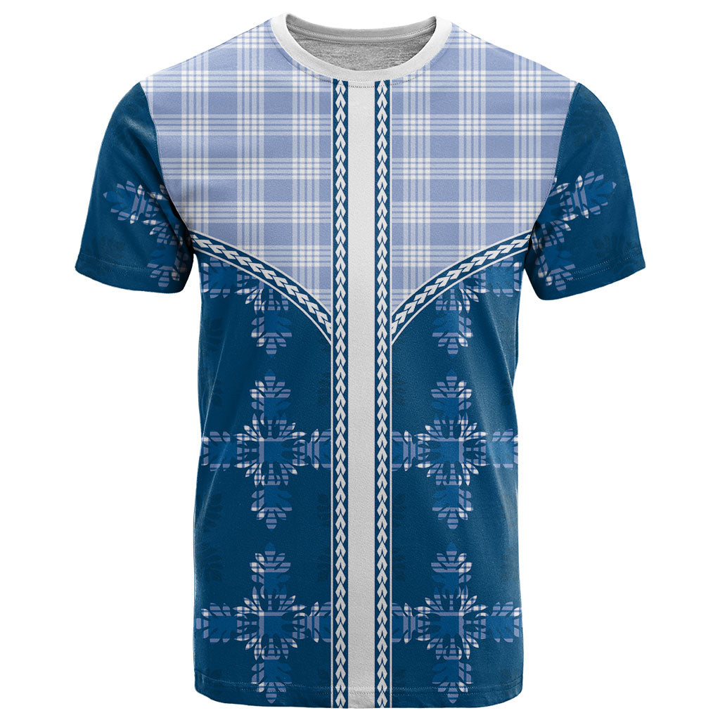 Blue Hawaii Paniolo Quilt Motif T Shirt