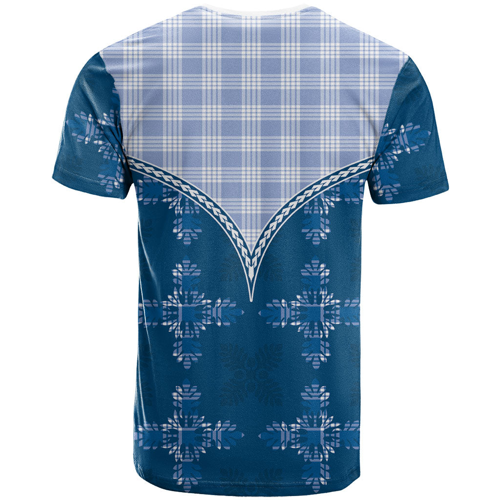 Blue Hawaii Paniolo Quilt Motif T Shirt