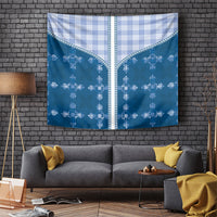 Blue Hawaii Paniolo Quilt Motif Tapestry