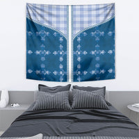 Blue Hawaii Paniolo Quilt Motif Tapestry